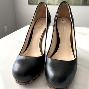 Coach pumps heels - Alexa Signature Monogram Platform Heel Black Leather size 6